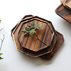 Set of 2 Acacia Wooden Trays Serving Platters Round Square Veggie Serving Tray Decor Bread Charcuterie Board Fruit Hosting Essentials Cheese Platter Vegetable Food Dish Charger Plate Charcuterie Board - size: 8-10 Inch (Pack of 2)