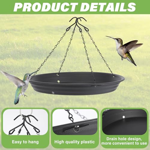 Briwooody 1 Set 12.8'' Bird Seed Catcher Tray Platform Bird Feeder Large Hanging Tray Fits Most Feeders Catches Most Falling Seed and Husk Outdoor Yard Garden Backyard for Attracting Birds, Black - size: 12.8''