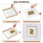 MUYE 12x12 Floating Frame Distressed Beige White Wood Pattern,Double Glass Square Picture Frame Set of 2 Display Any Size Photo up to 12x12,Wall Mount or Tabletop - color: Beige, size: 12x12