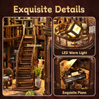 Dreamy Book Hall Book Nook Kit – DIY Miniature Dollhouse 3D Wooden Puzzle, Multi-Layer Vintage Library with LED Warm Light, Premium Imported Wood Bookends, Creative Gift for Adults & Teens - style: Dreamy Book Hall
