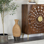 Deco 79 Seagrass Handmade Decorative Vase Tall Woven Floor Centerpiece Vase, Vase for Home Decoration 11" x 11" x 27", Brown - size: 11" x 11" x 27"