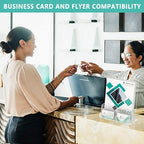 2 Pack Acrylic Brochure Holder 8.5 x 11 Inch with Business Card Holder, Clear Acrylic Brochure Holders Plastic Flyer Display Stand for Magazine, Pamphlet, Booklets, Menu, Journals, Literature