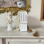 Decorative Books for Home Decor, White Faux Books for Decoration, Rustic Farmhouse Stacked Display Books (Thankful Grateful Blessed) - style: Thankful Grateful Blessed