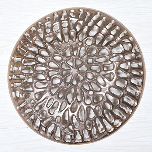 BBH Home's Handmade Bronze Novelty Shaped Aluminium Tray 5.51 x 5.51 x 1.37 AMBBVK063AB2020 - color: Bronze