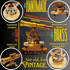 Brass Alidade Decorative Telescope 4" with Base Compass Gifts (4 Inch) - size: 4 Inch