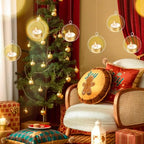 12 Pcs Hanging Globe Tealight Holders Acrylic Fillable Ball Ornaments Clear Plastic Terrarium Globe Hanging Tea Lights Candle Holder with Fishing Line for Christmas Party Wedding Centerpiece