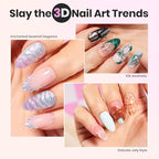 Beetles Solid Builder Gel for Nails,4 Colors Clear Pink White 3D Sculpting Gel Non-Sticky Hand Carving Nail Glue for 3D Nail Art with 3D Mold Chrome Powder Tools Salon DIY at Home,UV&LED Needed - color: Beetles Bubblegum Glow 3D Nail Art Gel Kit
