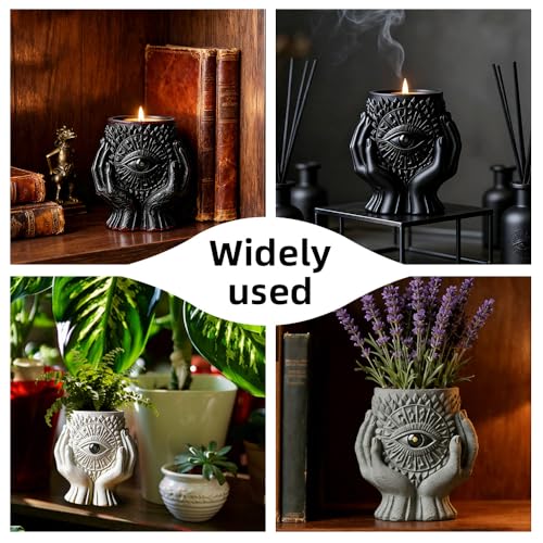 BIGEBO Candle Jar Mold Silicone, 1 Pcs Realistic Devil's Eye Plant Pot Resin Molds Silicone for DIY Jewelry Candle Holder Succulent Planter Resin Art Craft Home Deco