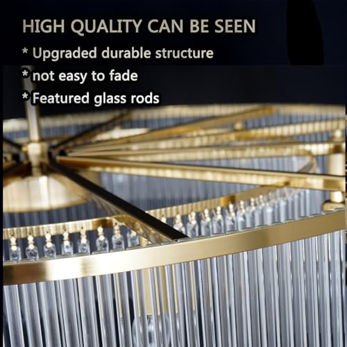 Modern Glass Chandelier Lighting Brass Chandeliers for High Ceiling Entryway Foyer Large Glass Hanging Light Fixture Grand Living Room Hall 39" - size: Large Brass (39" x 70")