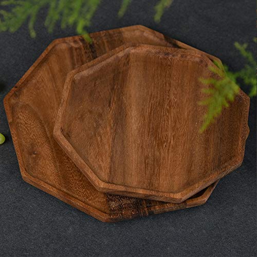Set of 2 Acacia Wood Charcuterie Boards Round Wooden Serving Tray Fruit Platter Decor Trays Serving Ware Food Dish Serving Platters Christmas Cheese Board Square Party Trays Plate Hosting Essentials - size: 12 & 10 inch