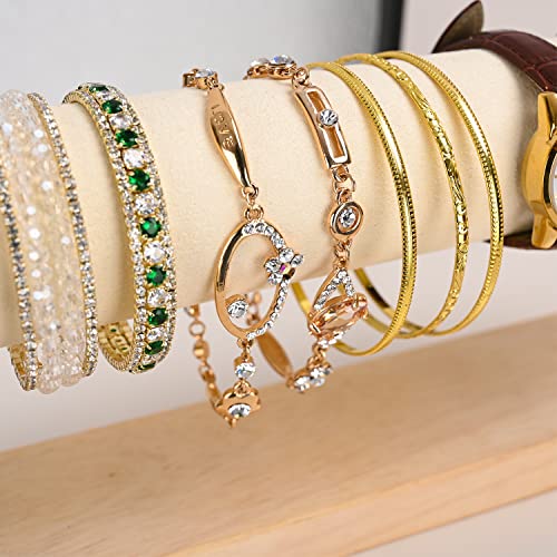 Bracelet Display Holder Bangle Storage Single Tier T-bar Stand Towers for Jewelry Wrist Watch Organization, White