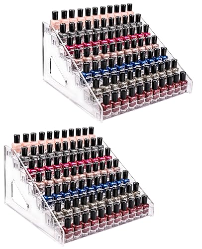 Pero Pero Nail Polish Organizer Acrylic Display Rack for Nail Polish Holder Sunglasses Organizer Essential Oils Holder Clear Eyeglasses Display Case Makeup Organizer - style: 7Layers 2Set