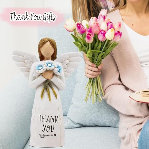 Thank You Gifts for Women, Angel Figurines for Women, Gratitude Gift, Volunteer, Employee, Social Worker, Teacher Appreciation Gifts for Coworkers, Friend, Thank You Gift Hand-Painted Angel Figure - color: Thank You Figurine