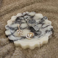 Natural Small Calacatta Viola Marble Tray 6.3", Round Scalloped Tray for Nightstand Dresser, Jewelry Tray for Women's Gift - color: Calacatta Viola