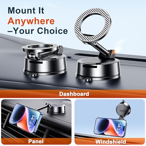 Qifutan for MagSafe Dash Mounted Holders Phone Holders for Your Car Phone Mount for Car Windshield Dashboard Universal Desk Mounts Hands Free Automobile Cell Phone Holder Fit for iPhone Smartphone - style: Dash-E