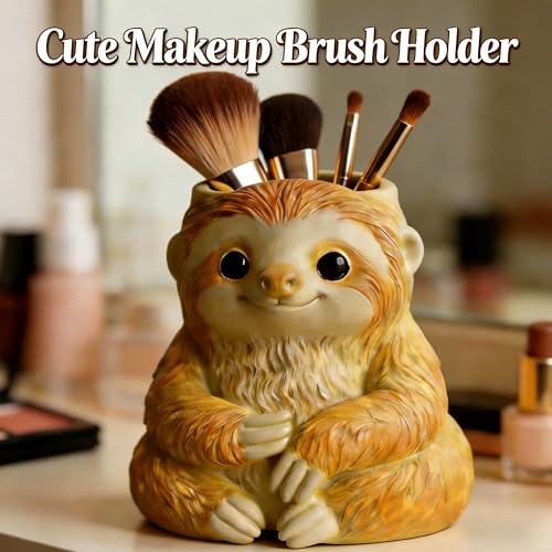 1 Pc Cute Sloth Resin Silicone Planter Mold 3D Animal Concrete Casting Mold for DIY Succulent Pots Vase Home Decor Crafts Candle Holder Cement Handmade Storage Box Desk Pen Cup Gifts - color: Sloth Resin Mold