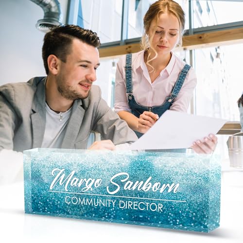 Personalized Name Plate for Office Desk Decor, Custom Gifts for Boss, Manager, Teacher, Nurse, Doctor, Lawyer, Employee Appreciation - color: Crystal 2