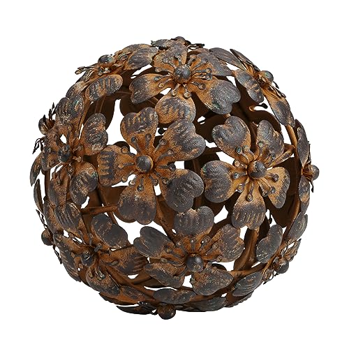 Everydecor Metal Decorative Sphere for Home Decor - Decorative Balls for Shelves, Centerpiece Bowls, Bookshelf - Decoration Orbs Accents for Living Room, Bedroom - Antique Brown Shelf Spheres - color: F. Brown, size: 4 Inch