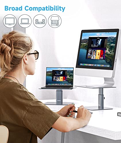 BoYata Monitor Stand, Adjustable Monitor Riser Metal Computer Stand Compatible with TV, PC, Laptop, Computer, iMac, and All Screen Display-Space Grey - color: Space Grey