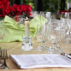 24 Pcs 2.2 Inch High Glass Candle Holders Clear Candle Holder Taper Candles Holders Thicker Glass Candle Sticks Set Clear Candle Stick Holders for Party Wedding Table Decor