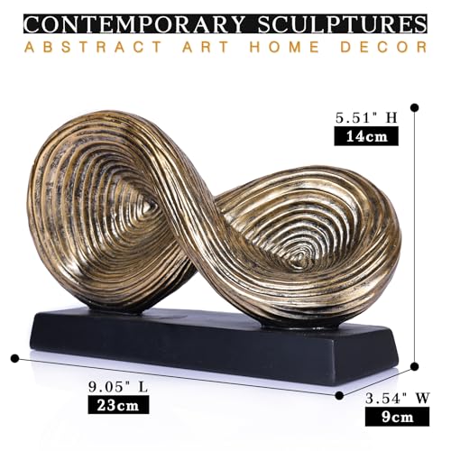 orenm Modern Infinity Loop Symbol Sculpture,Abstract Art Geometric Knot Home Decorations,Unique Shelf Decor Sculpture for Desk Paperweights,Entryway Table,Living, Coffee Table Decor (Gold) - color: Gold