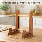 3 Pack Wooden Plate Display Stands with White Oak Dowel 6.5 Inch Wood Plate Holder Stand for Displaying, Rustic Wooden Picture Frame Easels Holder for Photo Platter Artwork Tabletop Decor