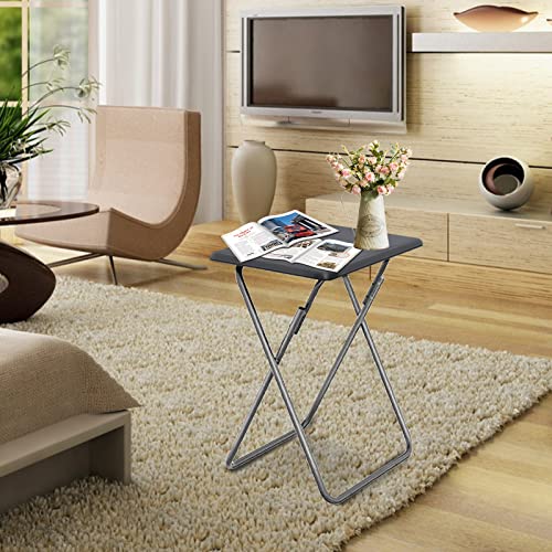 Garden 4 you Folding TV Tray Table TV Dinner Trays Tables for Eating,Stable Tv Trays Table 25In, Folding Tray Side Table, Foldable Snack Tables for Bed & Sofa, 15 x 18.9 x 26 in (Grey,2PC) - color: Grey, size: 2pcs