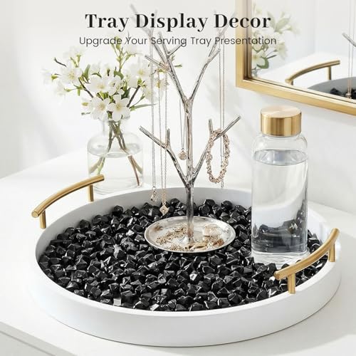 DomeStar 550PCS Small Black Vase Fillers, Acrylic Fake Ice Rocks Gems Crystals Diamonds Table Centerpiece Aquarium Tank Table Scatter DIY Crafts (0.4 * 0.6) - color: Black