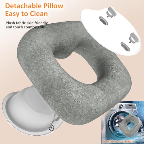 Pillow Tablet Holder Stand, 360°Adjustable Tablet Pillow Mount for Bed Lap Desk [Soft Skin-Friendly Fabric] fit for iPad, Galaxy Tab, Kindle, Fire, Phone, 4-13" (Detachable Washable, Gray)