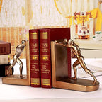 Book Ends, Decorative Heavy Duty Bookends Golden Resin Sculptural Bookend Sets Study Room Living