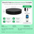 Remote-Controlled Motorized Turntable,Heavy Duty Motorized Rotating Display Stand,Speed-adjustable Rotating Platform ,Multi-mode Photography Turntable For 3D Scan,Photography(19.7in/Black) - size: 19.7inch/Black/500Lbs Load