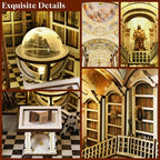 MiniCity Book Nook Kit, DIY Miniature Dollhouse Booknook Kit, 3D Wooden Puzzle Bookend Bookshelf Insert Decor with LED Light for Teens and Adults (Library of Gods) - style: Library of Gods