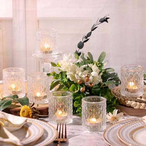 36 Pcs Clear Votive Candle Holders, Glass Candle Holders for Wedding Table Decorations, Tea Light Candle Holder, Candle Votives for Baby Shower Christmas Party Table Decor, Home Decor - color: Clear