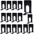 8 Pairs 16 Pieces 8.3 x 5.1 x 6.5 Inch Metal Bookends, KINJOEK Heavy Duty Book Support with Anti Slip Pads for Books, Magazines, DVDs, Perfect for Home, Office, School, Library, Black - size: 8Pairs Black