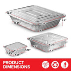 Disposable Foil Pans with Lids (Set of 40) Heavy Duty Aluminum Pans with Lids (20) 9x13, (10) 8x8, (10) 1-Lb Baking Tins with Covers for Cooking, Heating, Holiday Dinner Meals, Stock Your Home - size: Assorted 40 Pack w/ Lids