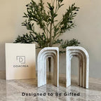 Decorative Bookends for Shelves – Heavy Duty Book Ends for Heavy Books, Stone-Inspired Composite Bookends, Non-Slip Base, Modern Home Office Decor, Gift Box Included, Set of 2