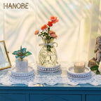Hanobe Candle Holder for Pillar Candles: Set of 3 Rustic Farmhouse Wooden Candlestick Holders - Whitewashed Candle Stand for Table Centerpieces Fireplace Mantel Home Decor