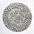 BBH Home's Handmade Silver Novelty Shaped Aluminium Tray 5.51 x 5.51 x 1.37 AMBBVK063AB2020 - color: Silver