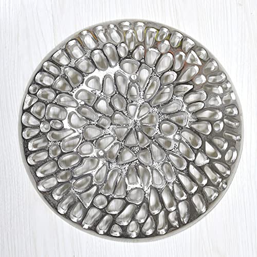 BBH Home's Handmade Silver Novelty Shaped Aluminium Tray 5.51 x 5.51 x 1.37 AMBBVK063AB2020 - color: Silver