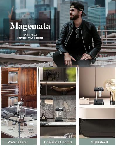 Watch Stand for Men Women Single, Watch Display Stand Holder, Single Watch Holder Watch Stand, Jewelry Stand, Black Marble Watch Stand Display for Watches, Bracelets, Watch Accessory - color: Black