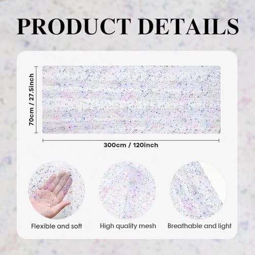Artoid Mode Colorful Gold Gauze Table Runner 120 Inch 10FT, Glitter Metallic Foil Sheer Dining Wedding Anniversary Holiday Birthday Table Decor for Home Party - color: Multi Color, size: 28" x 120"