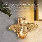 Gold Honey Bee Wall Arts Decor Insect Animal Wall Sculpture Resin Honeybee Home Hanging Decoration for Living Room Bedroom Bathroom Dining Room Kitchen Housewarming Gifts Indoor Outdoor Décor
