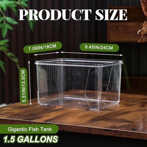 Geelin 1.5 Gallon Plastic Fish Tank Large Bowl Shatterproof with Crystal Clear Clarity for Terrarium, Flower Vase Centerpiece Gift for Fish Lovers (Square) - size: 1.5 Gallon, style: Square
