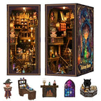Book Nook Kit - DIY Miniature Dolls House Kit with Furniture and LED Light, 3D Puzzle Wooden Art Bookends, Model Kits for for Adults and Teens (Potion Master) - style: Potion Master