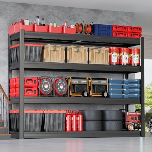 67" W Garage Shelving Heavy Duty, 36" D Garage Shelves, 68" H Adjustable Storage Shelving Unit, Commercial Metal Shelves for Warehouse, Basement, Shop, 67" W x 36" D x 68" H - size: 68"Wx36"Dx68"H | 4 Tier