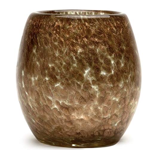 4" Art Glass Glisten + Glass Votive Candle Holder (Copper) - color: Copper