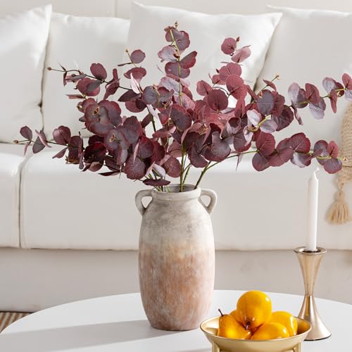 Dobbyby Ceramic Flower Vase 12 inch Farmhouse Rustic Vase Decorative Pottery Terracotta Tall Vases for Home Decor Table Mantle Fireplace Living Room Bathroom Wedding Centerpiece (Large-Aged Terra) - color: L-aged Terra