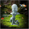 livelyfish Meditating Buddha Statue Zen Garden Statues Sandstone Thinker Buddha Sculpture Figurine for Fish Tank Aquarium Home Decorations, Gift (Fs) - size: Fs