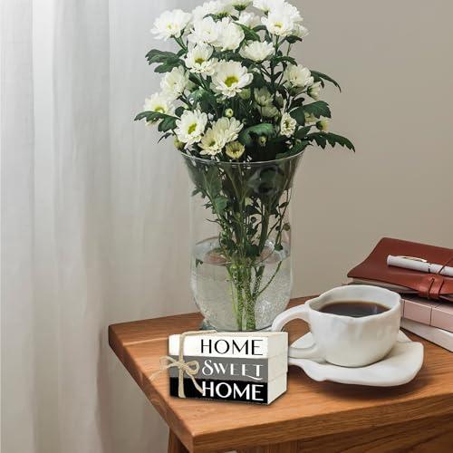 Mini Decorative Books For Home Decor, Small Wood Book Stack For Table Decor, Home Decor Book For Living Room Mantel, Farmhouse Stacked Books Decorative（L41） - color: white gray black