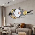 Metal Wall Art, Black and White Gold Wall Sculptures, Minimalist Geometric Decor, 3D Large 59"*21” Wall Art for Living Room Bedroom Bathroom Study Modern Wall Decor, Home Hanging Wall Sculpture - style: wall sculpture 2